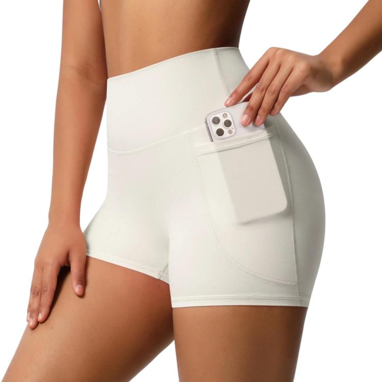 Pantaloncini yoga vita alta aderenti con tasche S M