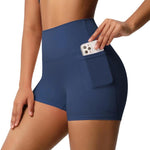 Pantaloncini yoga vita alta aderenti con tasche S M