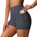Pantaloncini yoga vita alta aderenti con tasche S M