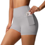 Pantaloncini yoga vita alta aderenti con tasche S M