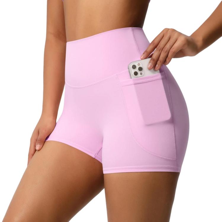 Pantaloncini yoga vita alta aderenti con tasche S M