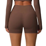 Pantaloncini yoga vita alta aderenti con tasche S M