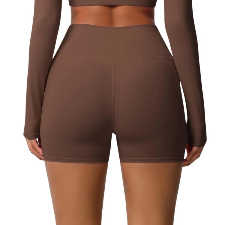 Pantaloncini yoga vita alta aderenti con tasche S M