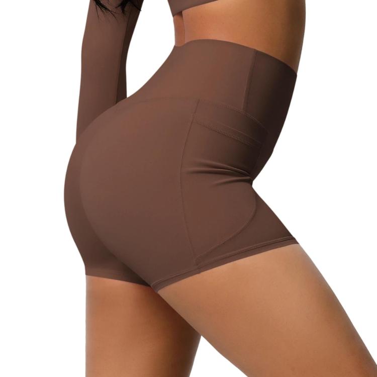 Pantaloncini yoga vita alta aderenti con tasche S M