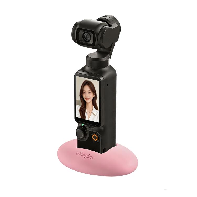 Supporto da tavolo in silicone antiscivolo aMagisn per DJI Osmo Pocket 4 / 3, con adesivo, per cruscotto e auto., BD04 Black, BD04 Pink, BD04 Purple