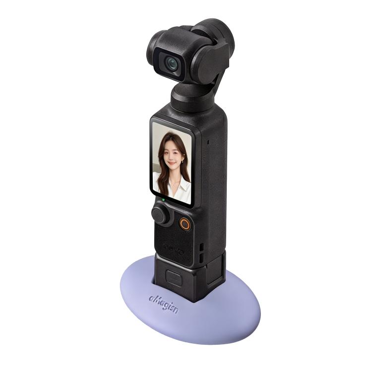 Supporto da tavolo in silicone antiscivolo aMagisn per DJI Osmo Pocket 4 / 3, con adesivo, per cruscotto e auto., BD04 Black, BD04 Pink, BD04 Purple
