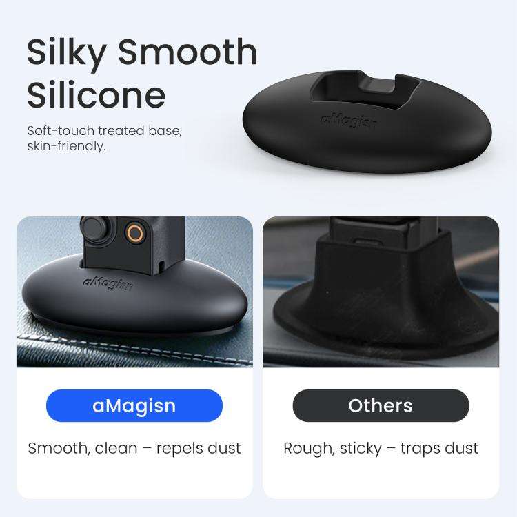 Supporto da tavolo in silicone antiscivolo aMagisn per DJI Osmo Pocket 4 / 3, con adesivo, per cruscotto e auto., BD04 Black, BD04 Pink, BD04 Purple