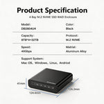 Box esterno SSD Blueendless USB4 NVMe 32TB RAID