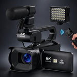 Videocamera digitale 64 MP 6K con zoom 18x e schermo touch 4 pollici