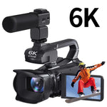 Videocamera digitale 64 MP 6K con zoom 18x e schermo touch 4 pollici