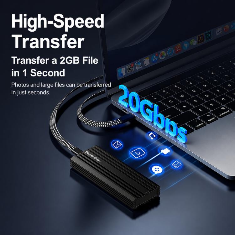 Box esterno per SSD M.2 NVMe USB 3.2 Gen 2x2 Type-C