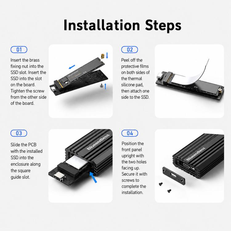 Box esterno per SSD M.2 NVMe USB 3.2 Gen 2x2 Type-C