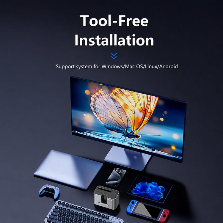 Blueendless Docking Station Dual Bay per SSD M.2 e SATA