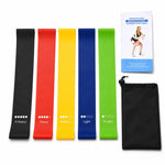 Set 5 fasce elastiche resistenza in TPE con borsa 600x50mm