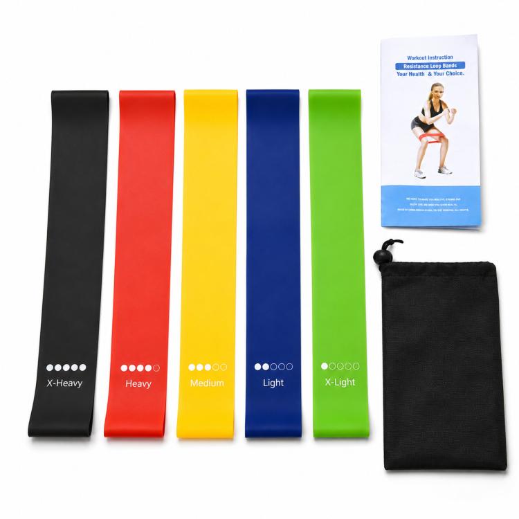 Set 5 fasce elastiche resistenza in TPE con borsa 600x50mm