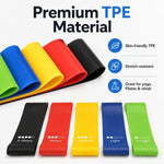 Set 5 fasce elastiche resistenza in TPE con borsa 600x50mm