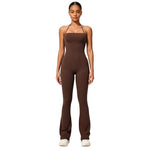 Tuta intera da yoga donna con scollo all'americana XL