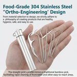 Set di 7 stuzzicadenti in acciaio inox con custodia