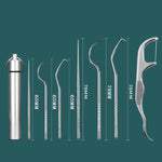 Set di 7 stuzzicadenti in acciaio inox con custodia