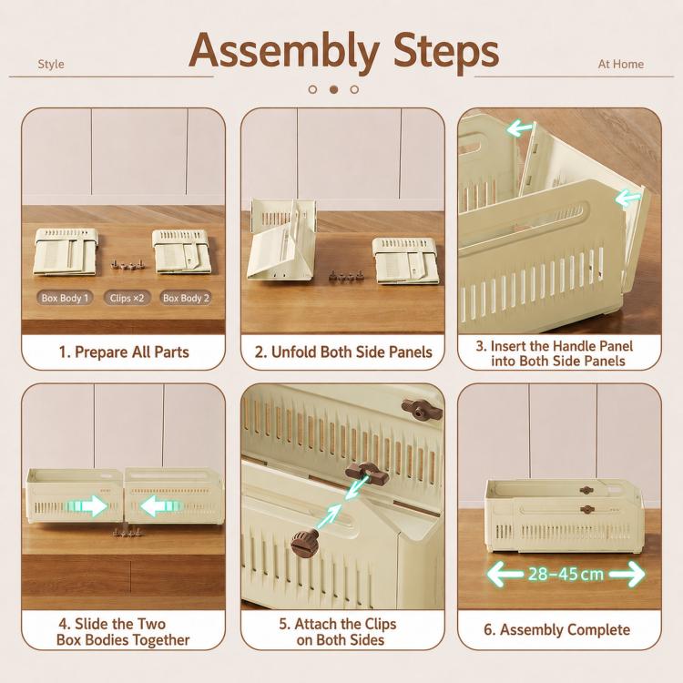 Cestini organizer espandibili in plastica per cassetti