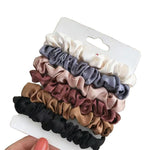 Set 6 elastici per capelli in raso morbidi e delicati