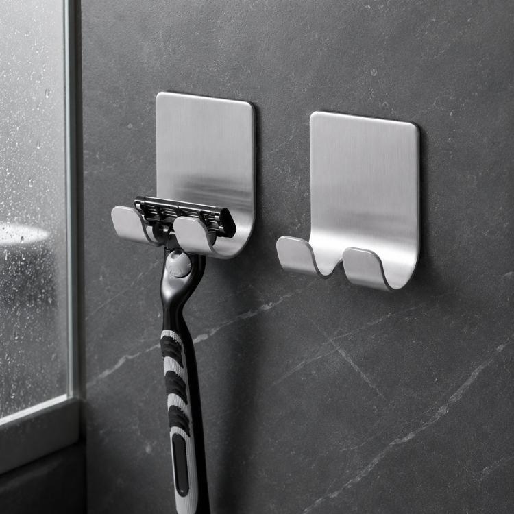 Porta rasoi adesivi in acciaio inox 2 pezzi
