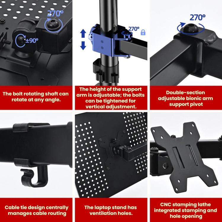 Supporto regolabile per monitor 10-32 pollici ZX-MT012N