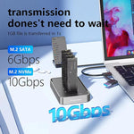 Blueendless Docking Station 4 Bay M.2 NVMe/SATA USB-C 10Gbps