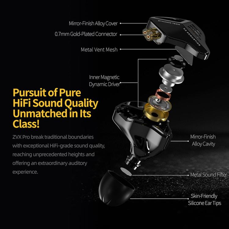 Auricolari in-ear dinamici KZ ZVX PRO con microfono