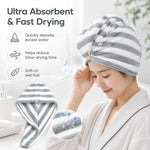 Turbante asciugamano microfibra per capelli 25x65 cm