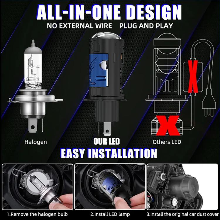 Faro anteriore ad alta potenza da 50 W per moto, modello N13, con connessione diretta.