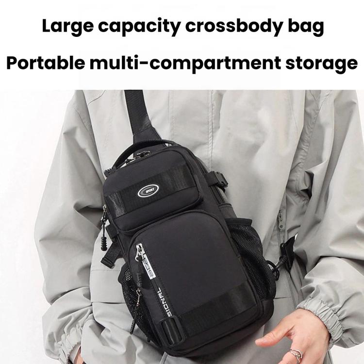 Borsa sportiva a tracolla da uomo in tessuto Oxford