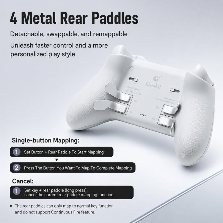 Controller wireless GuliKit TT MAX con joystick TMR regolabili a 720 gradi e gamepad con motore a levitazione magnetica per Switch/Switch 2, PC e iOS., TT MAX Black, TT MAX Grey