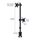 Supporto doppio monitor regolabile senza fori ZX-MT028