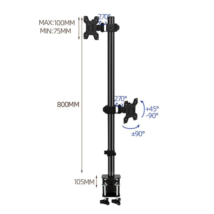 Supporto doppio monitor regolabile senza fori ZX-MT028