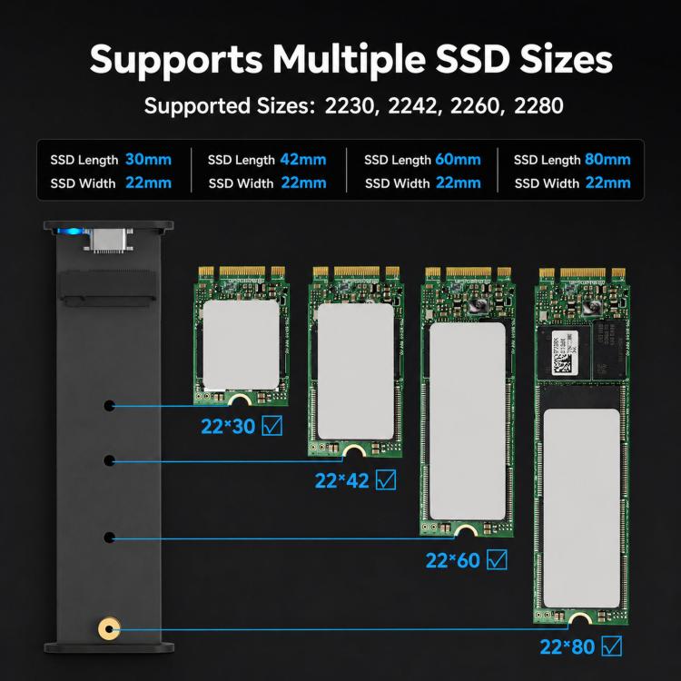 Blueendless Custodia SSD M.2 NVMe 10Gbps in Alluminio