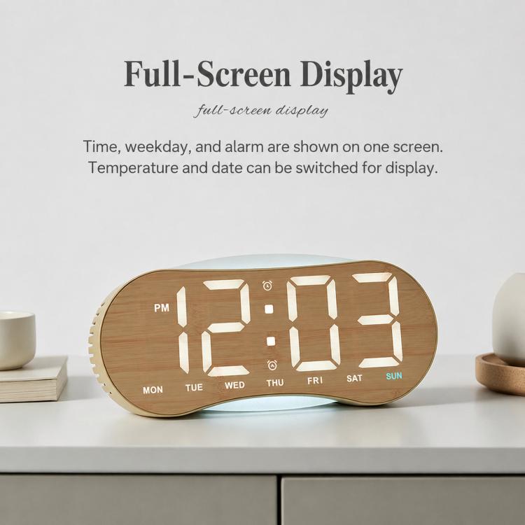 Orologio digitale LED curvo con luce notturna dimmerabile