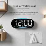 Orologio digitale LED curvo con luce notturna dimmerabile