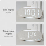 Orologio digitale LED curvo con luce notturna dimmerabile