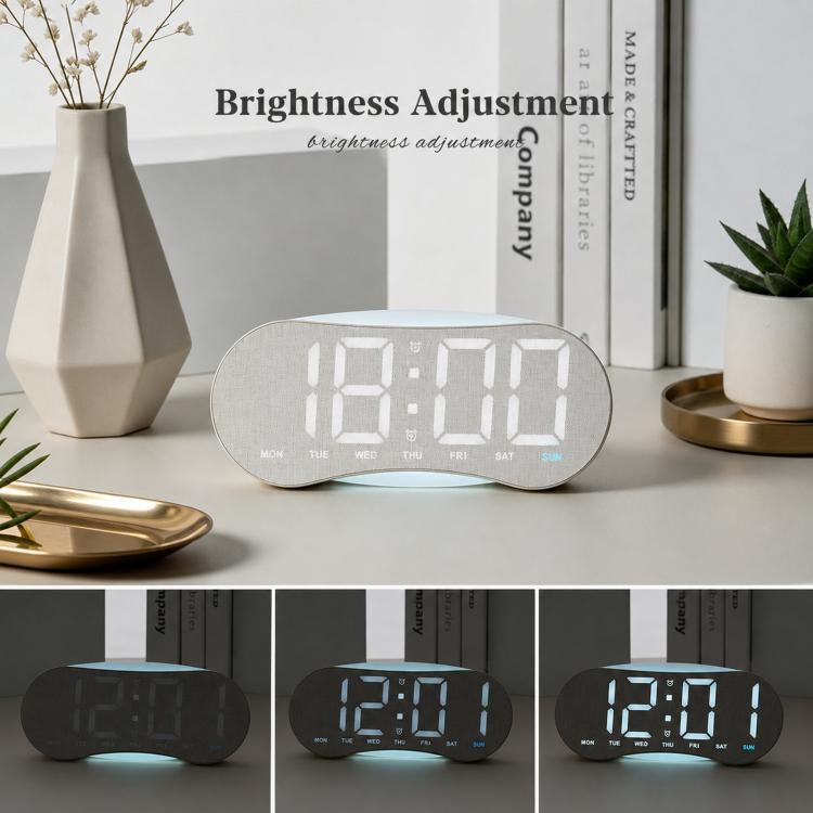 Orologio digitale LED curvo con luce notturna dimmerabile