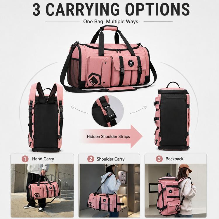 Borsa sportiva convertibile in 3 modi con scomparto scarpe