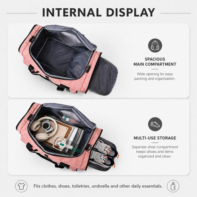 Borsa sportiva convertibile in 3 modi con scomparto scarpe