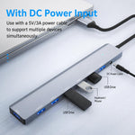 Hub USB 3.0 a 7 porte in lega di alluminio con alimentatore DC
