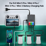 Caricabatterie intelligente 3 vie con display LCD per DJI Mini