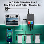 Caricabatterie intelligente 3 vie con display LCD per DJI Mini