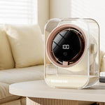 Ventilatore da tavolo F15 con display digitale trasparente e timer intelligente, piccolo ventilatore a circolazione d'aria per ufficio