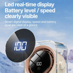 Ventilatore da tavolo F15 con display digitale trasparente e timer intelligente, piccolo ventilatore a circolazione d'aria per ufficio