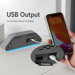 Sveglia digitale con caricatore USB e luce LED