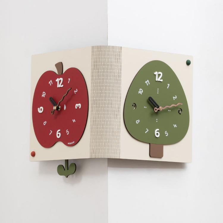 Orologio da parete angolare doppia faccia minimalista