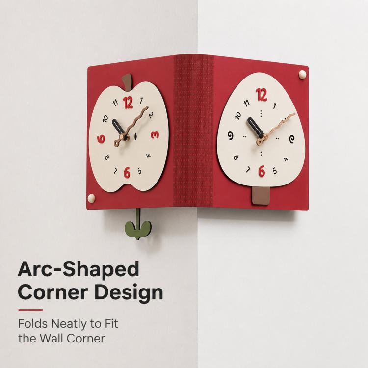 Orologio da parete angolare doppia faccia minimalista